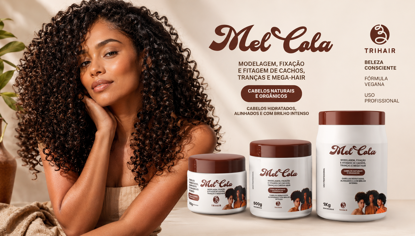 Mel Cola Trihair | Gel Modelador para Cachos 250g 500g 1kg | Trihair ...